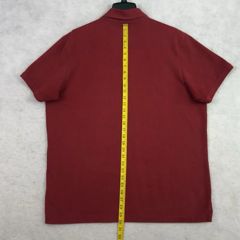 Polo Jeans Co Polo Shirt Mens XL Burgundy Embroidered Cotton Vintage Y2K